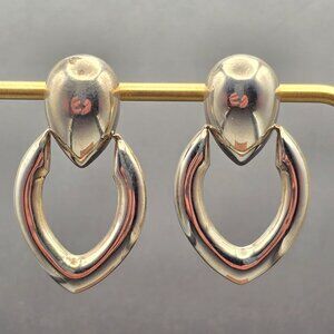 VTG Sterling Doorknocker Earrings 1.5" Signed SU Thailand Hollow-Form 8.49g